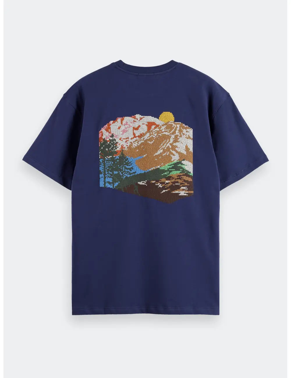 Cross Stitch T Shirt flat lay back view by Scotch & Soda