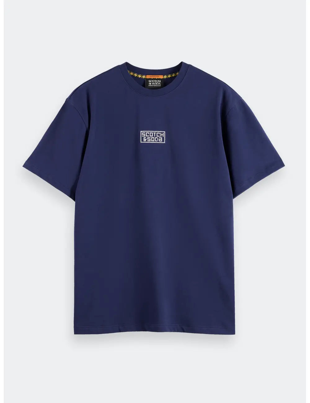 Cross Stitch T Shirt flat lay front view by Scotch & Soda
