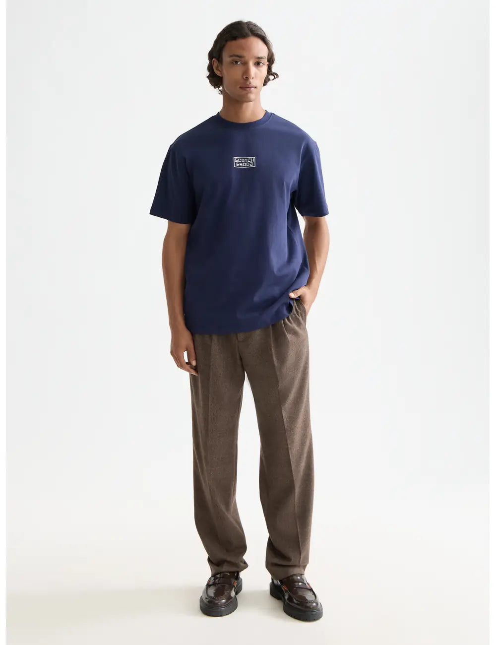 Cross Stitch T Shirt full model shot showing overall fit by Scotch & Soda