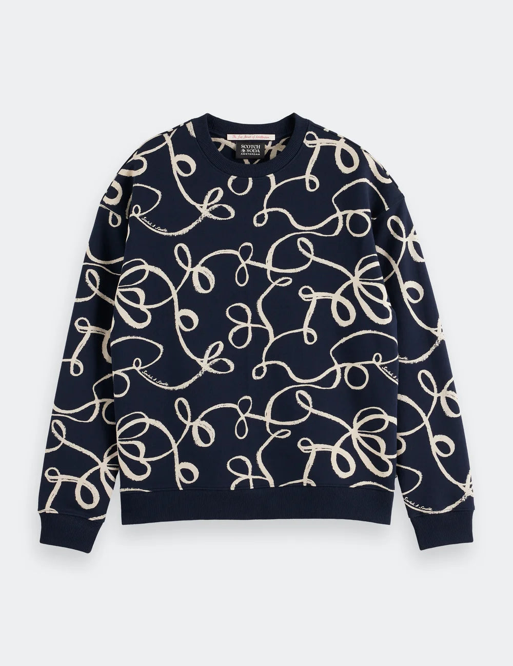 Aop Sweatshirt flat lay front view by Scotch & Soda