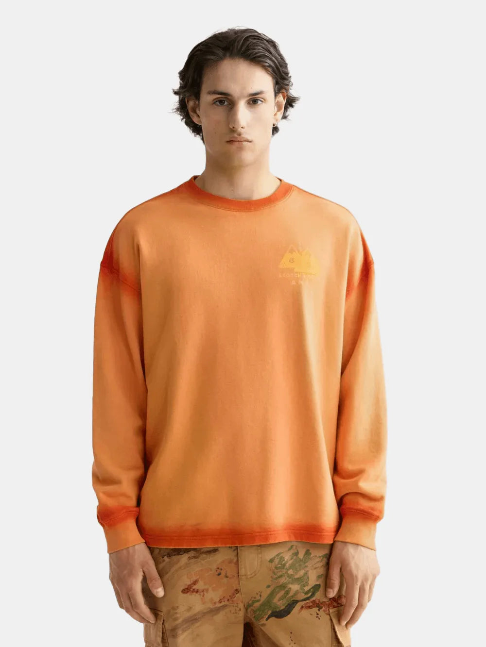 wash-gd-artwork-sweatshirt front view by Scotch & Soda