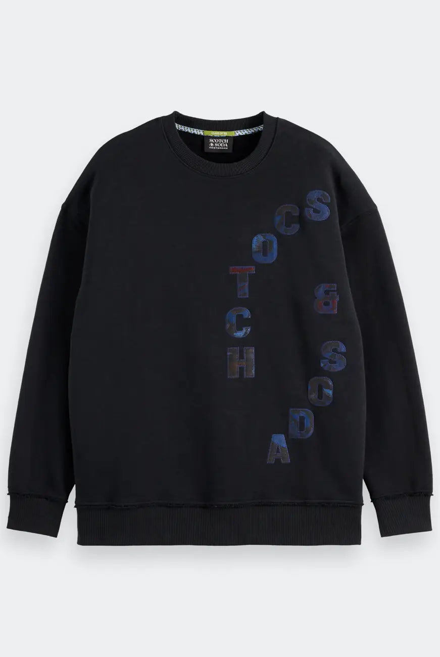 Loose Fit Sweatshirt flat lay front view by Scotch & Soda