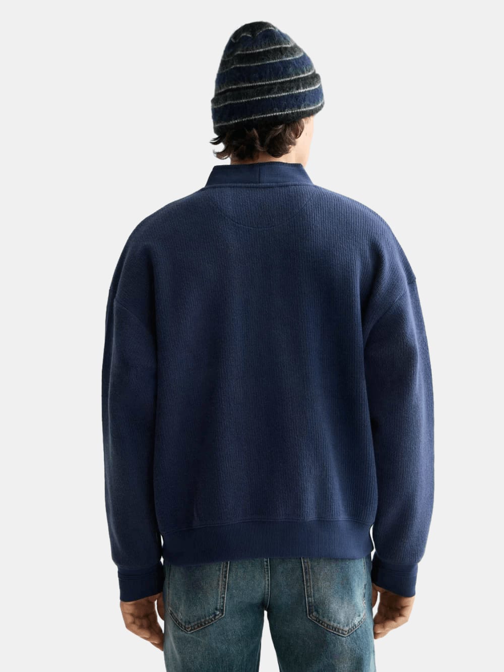loose-fit-button-down-sweatshirt back view by Scotch & Soda