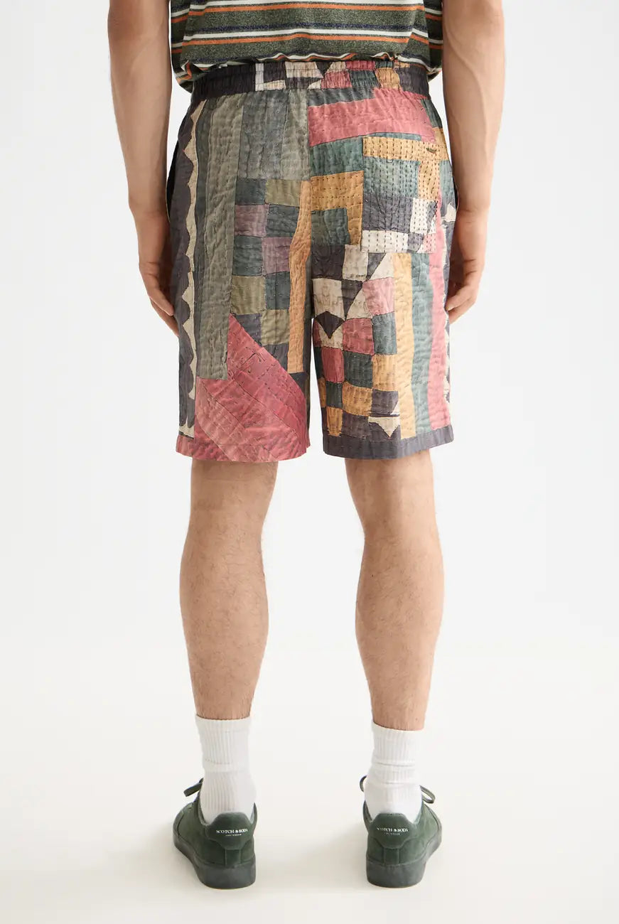 Patchwork Cotton Bermuda detail view by Scotch & Soda