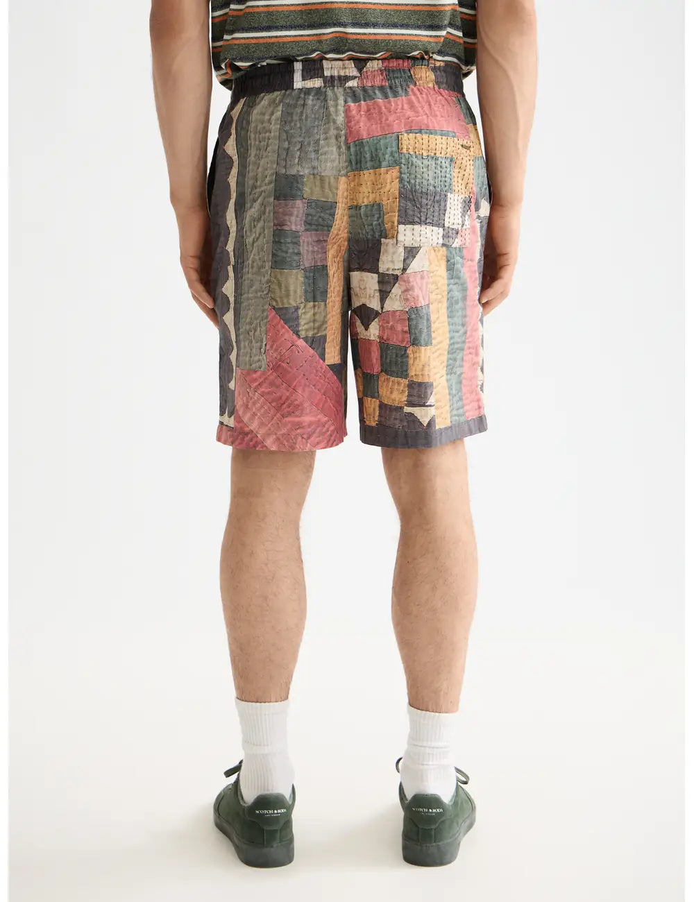 Patchwork Cotton Bermuda detail view by Scotch & Soda