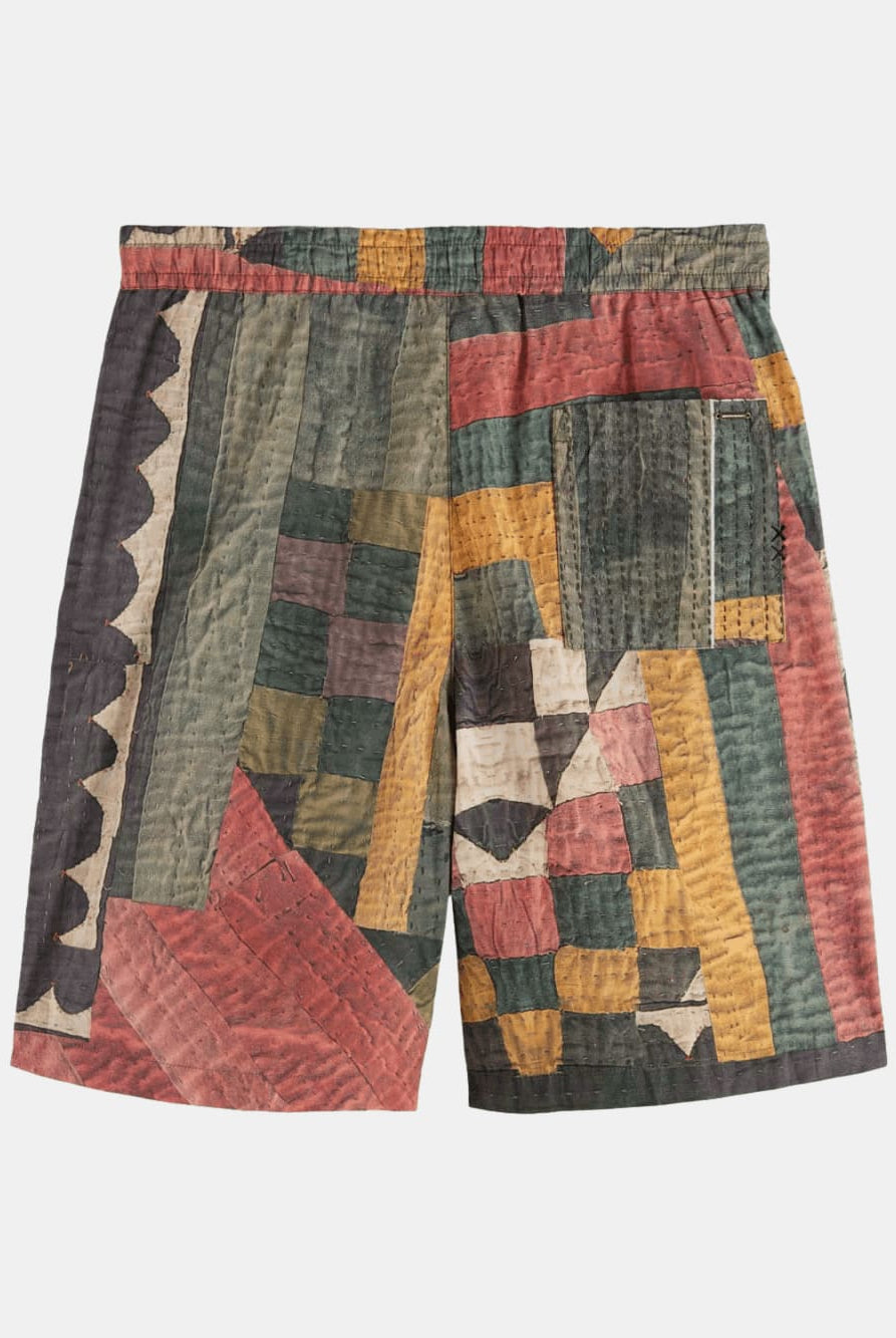 printed-patchwork-cotton-poplin-loose-fit-bermuda back view by Scotch & Soda