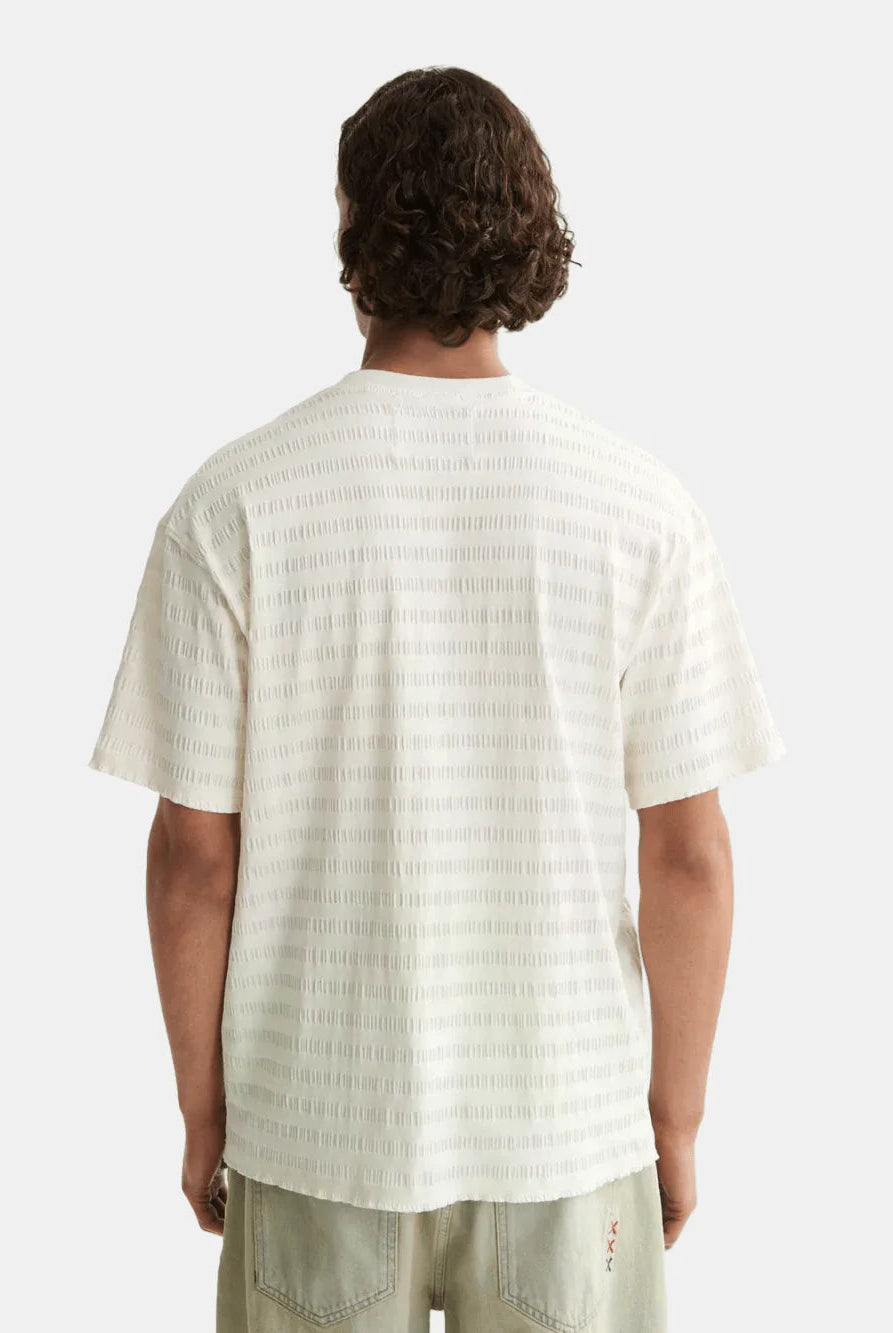 relaxed-fit-horizontal-textured-t-shirt-1 back view by Scotch & Soda