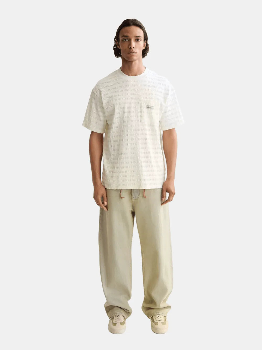 Relaxed-fit horizontal textured t-shirt - Scotch & Soda