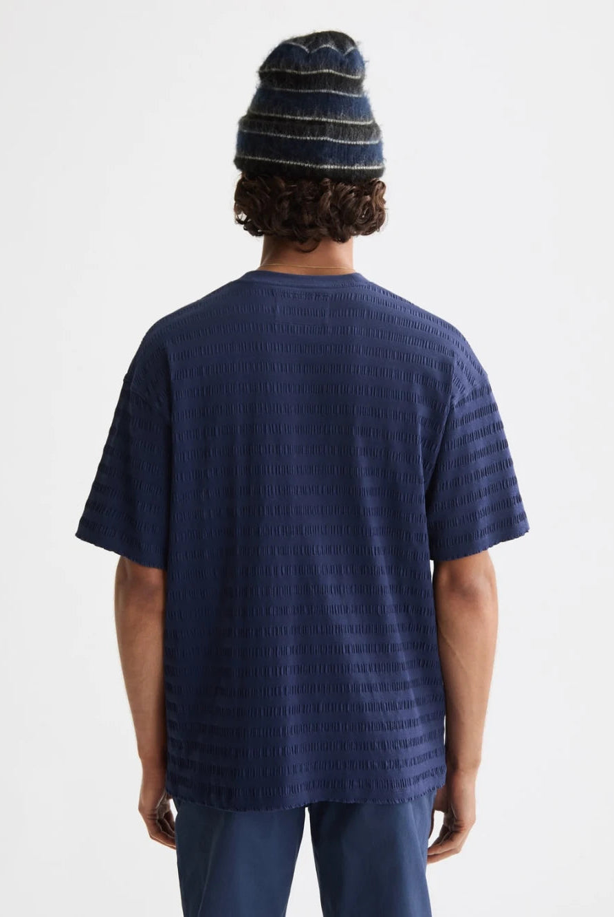 relaxed-fit-horizontal-textured-t-shirt back view by Scotch & Soda