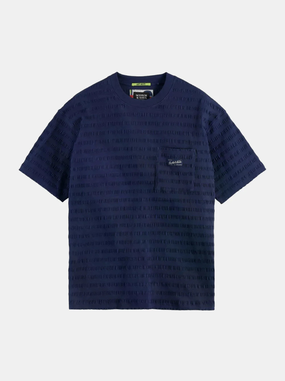 relaxed-fit-horizontal-textured-t-shirt side view by Scotch & Soda
