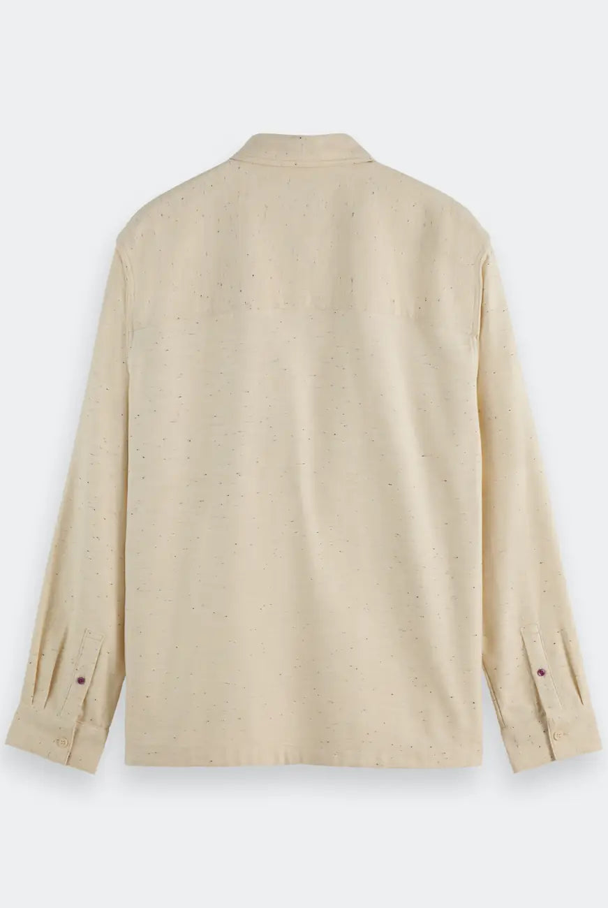 Melange Relaxed-fit Shirt back view showing fit and finish by Scotch & Soda