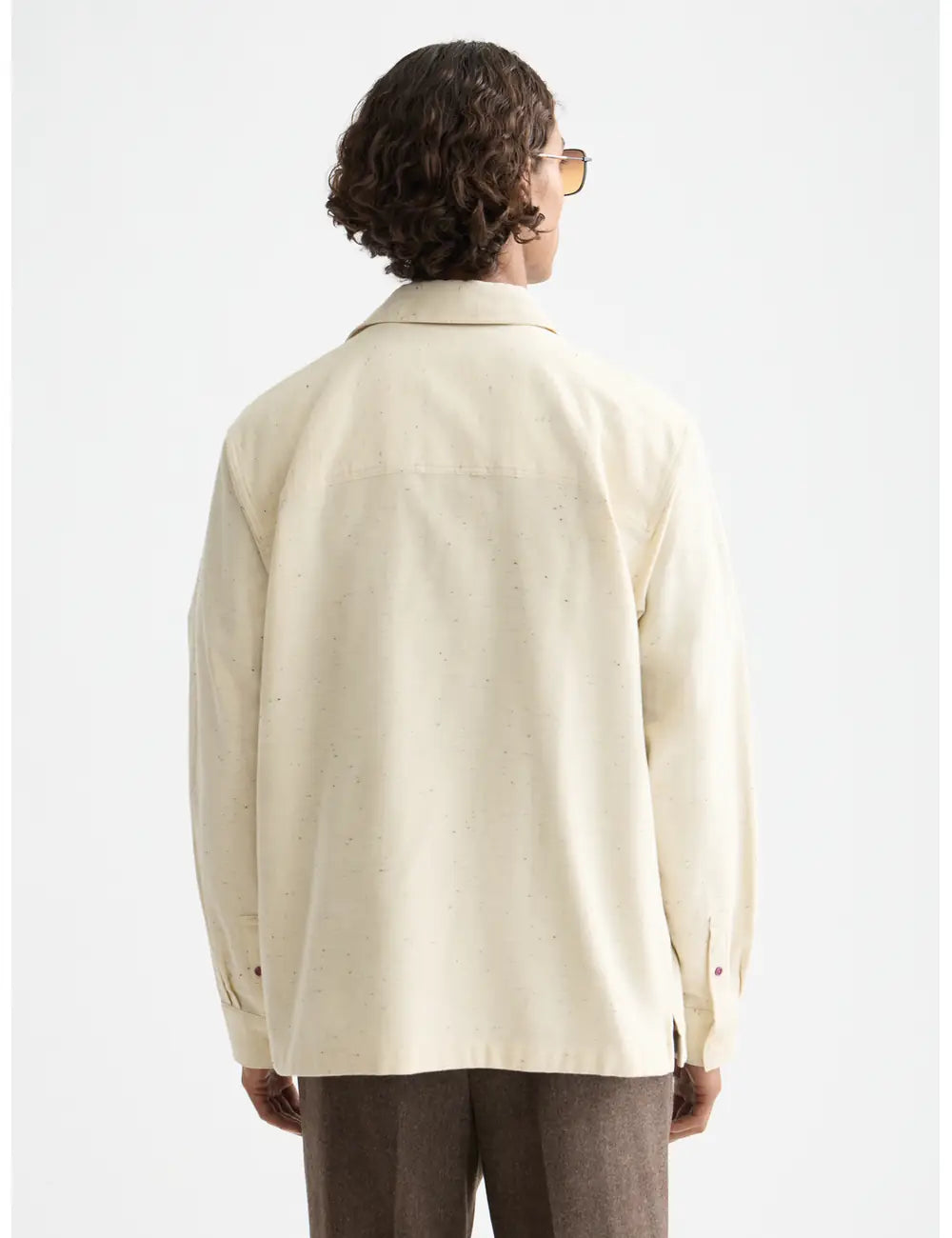 Melange Relaxed-fit Shirt back view showing fit and finish by Scotch & Soda