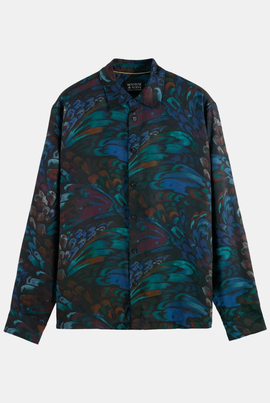 printed-relaxed-fit-shirt front view by Scotch & Soda