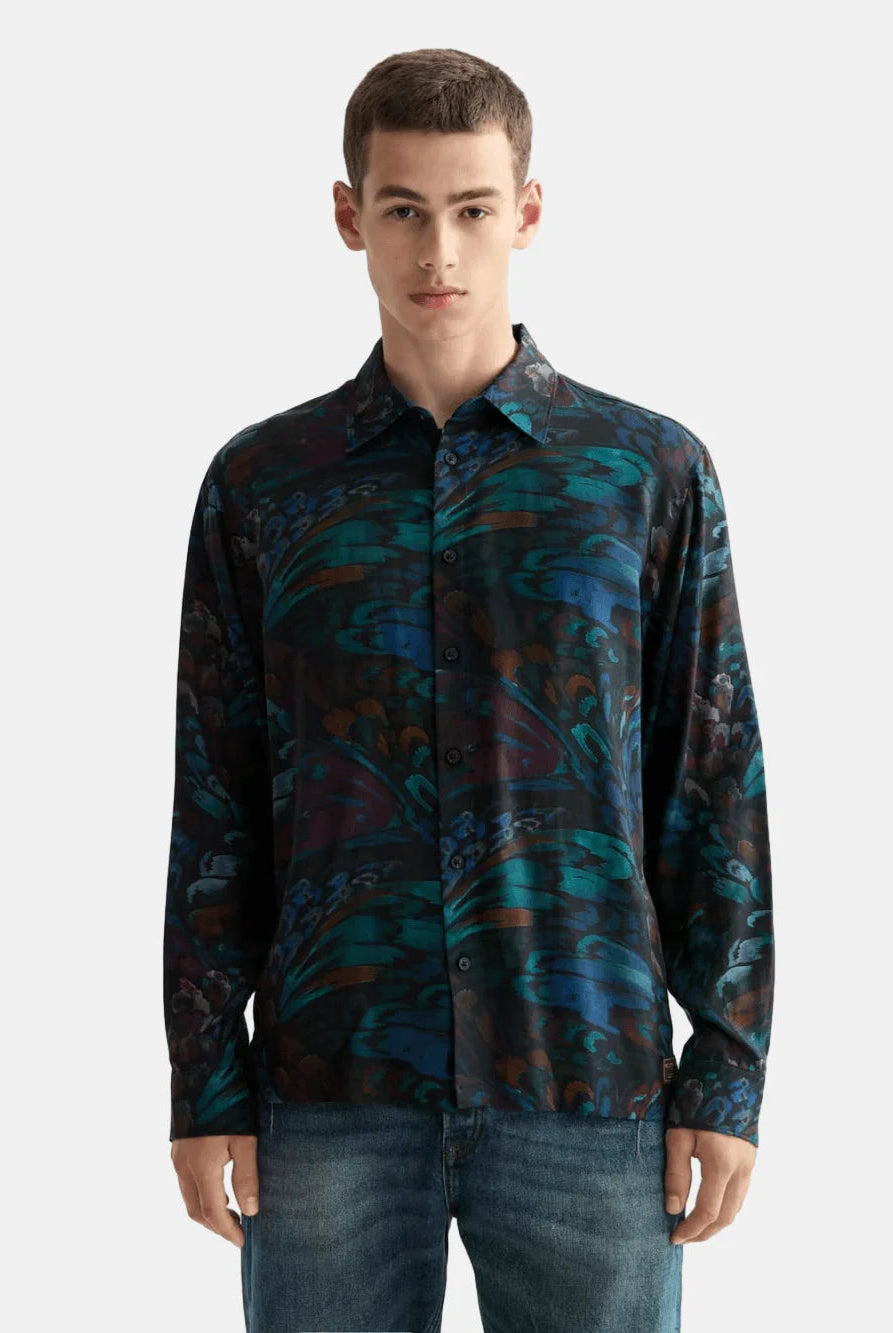 printed-relaxed-fit-shirt front view by Scotch & Soda