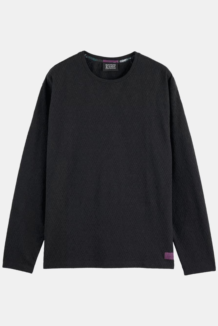 relaxed-fit-jacquard-knit-t-shirt front view by Scotch & Soda