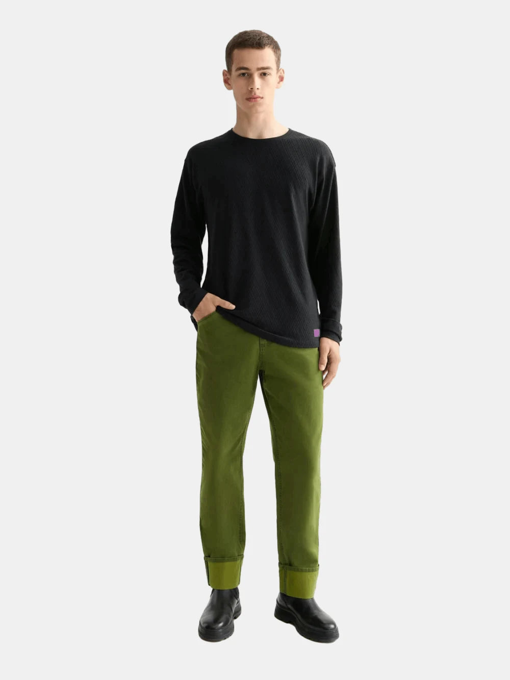 Relaxed Fit Jacquard Knit T-Shirt - Scotch & Soda