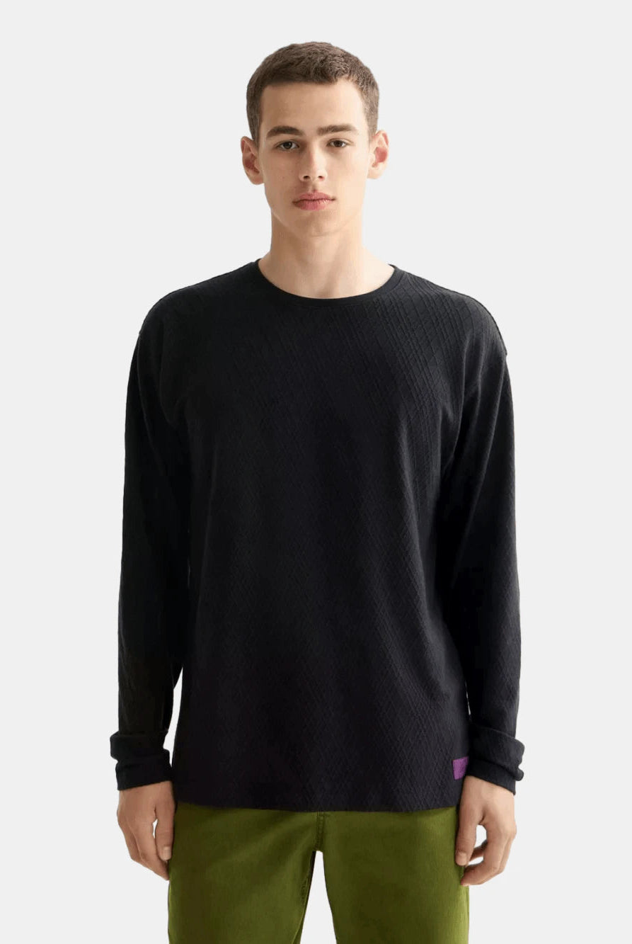 relaxed-fit-jacquard-knit-t-shirt front view by Scotch & Soda