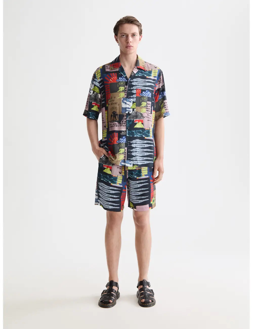 Printed Tencel Shorts full model shot showing overall fit by Scotch & Soda