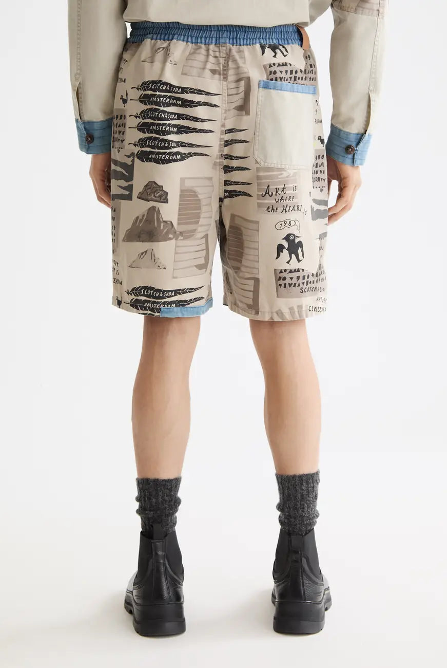 Loose Fit Bermuda Shorts detail shot showing fabric and craftsmanship by Scotch & Soda