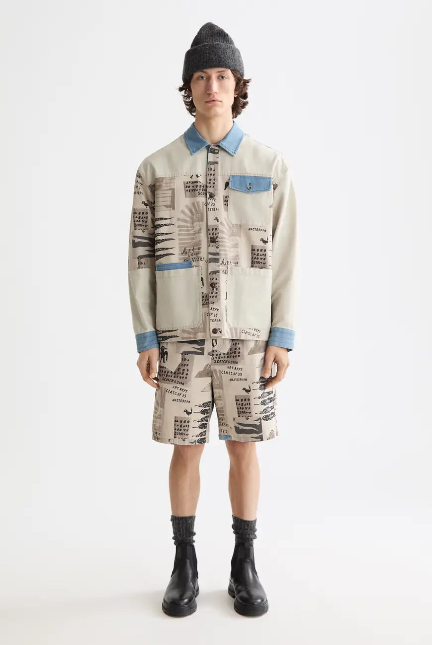 Loose Fit Bermuda Shorts full model shot showing overall fit by Scotch & Soda