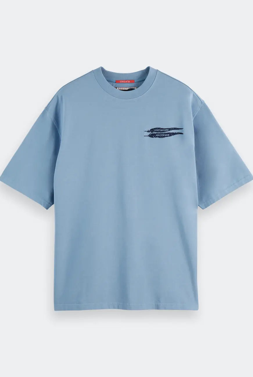 Loose Fit Artwork Tee flat lay front view by Scotch & Soda