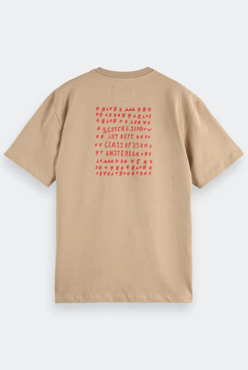 Relaxed Artwork Tee flat lay back view by Scotch & Soda