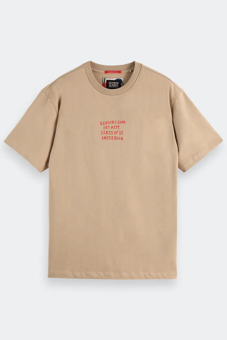 Relaxed Artwork Tee flat lay front view by Scotch & Soda