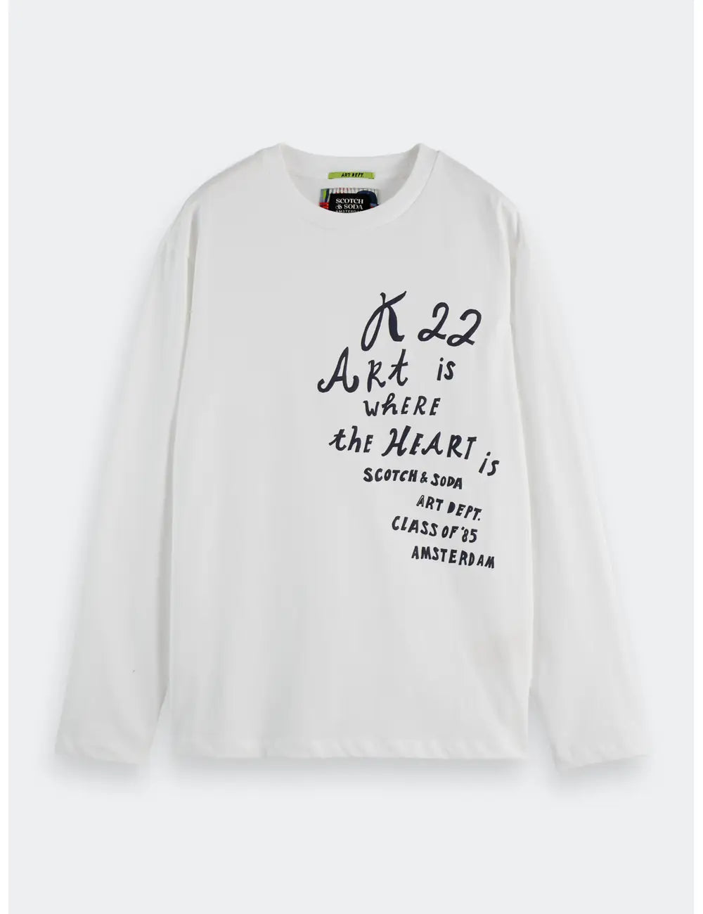 Relaxed Artwork Tee flat lay front view by Scotch & Soda