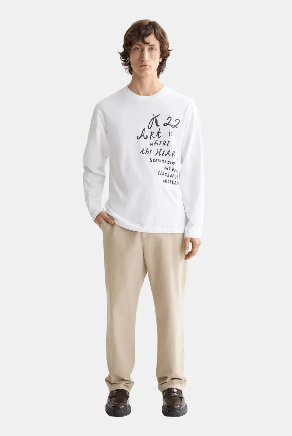 Relaxed-fit long-sleeved artwork t-shirt - Scotch & Soda