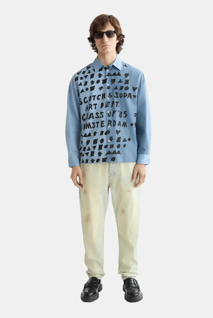 Relaxed-fit letters poplin shirt - Scotch & Soda
