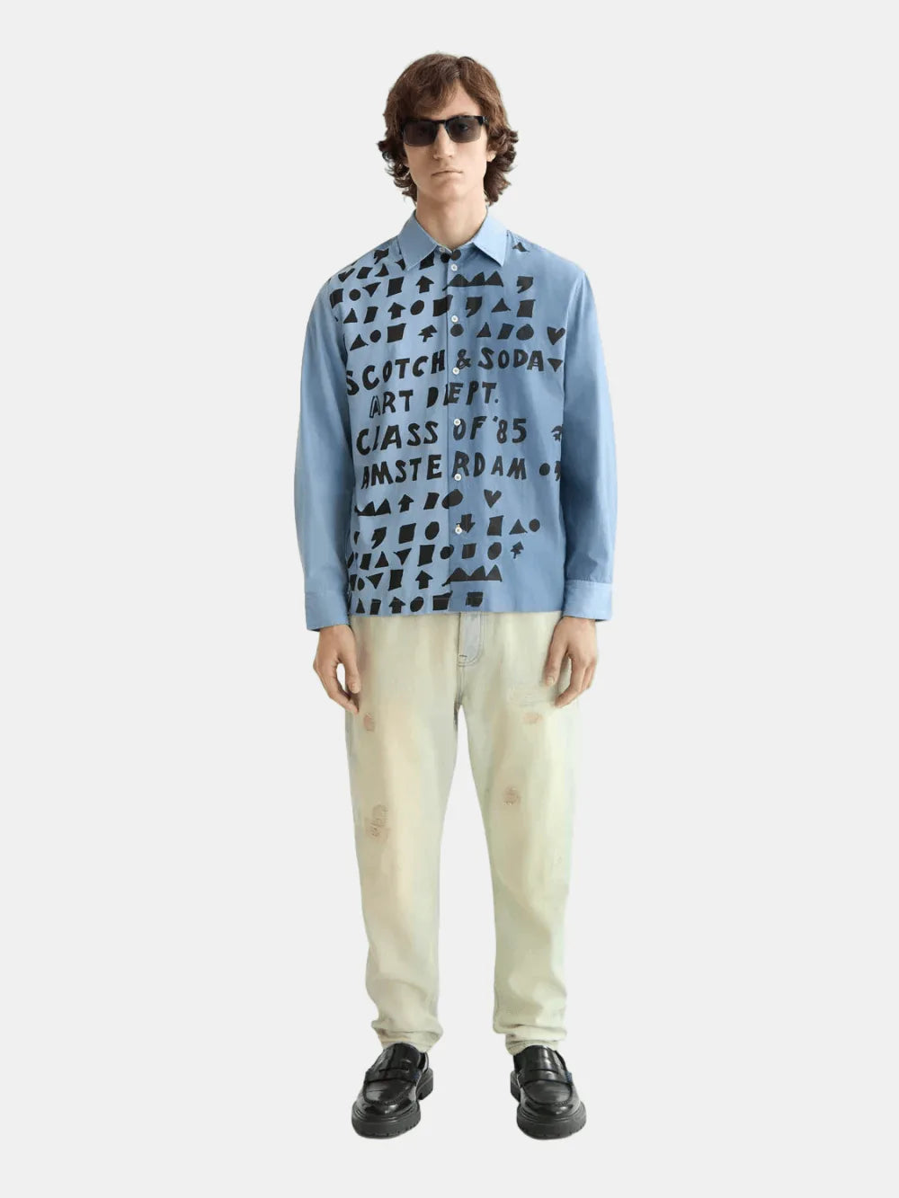 Relaxed-fit letters poplin shirt - Scotch & Soda