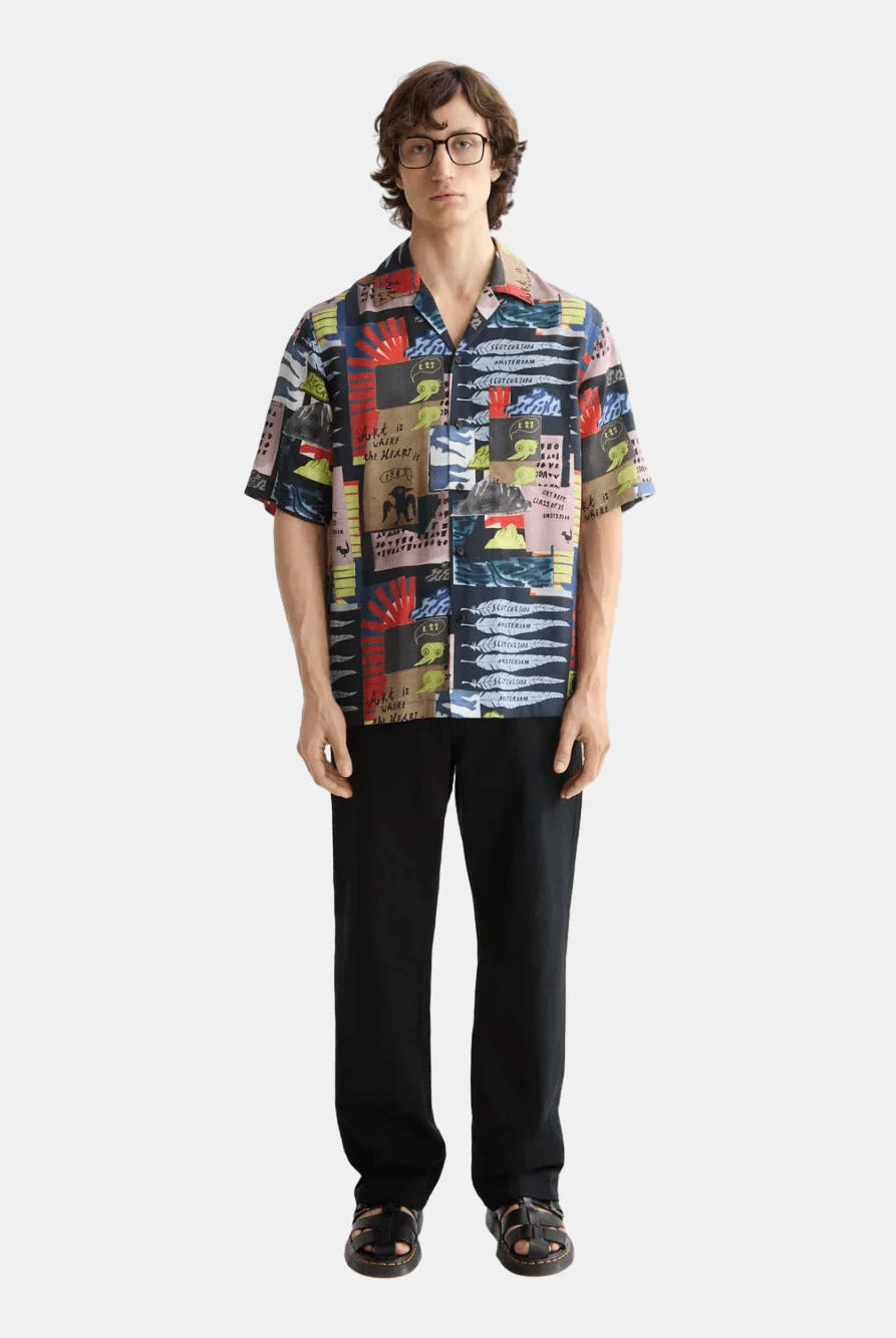 Relaxed-fit tencel printed short-sleeved shirt - Scotch & Soda