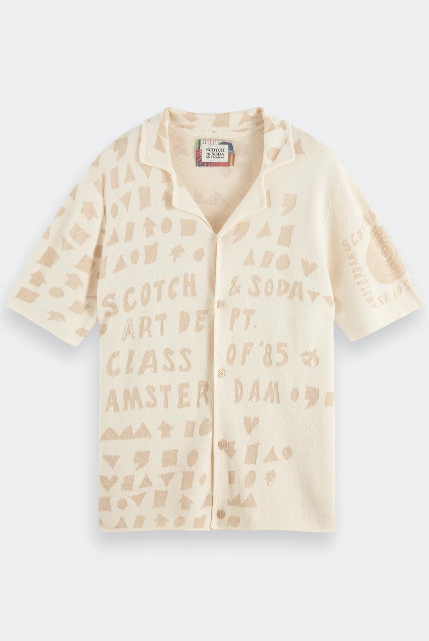 Jacquard Knitted Shirt flat lay front view by Scotch & Soda