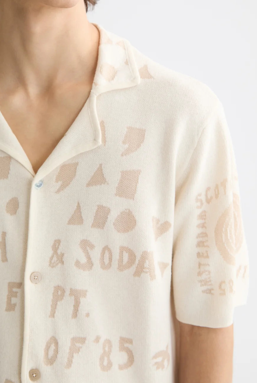 Jacquard Knitted Shirt detail shot showing fabric and craftsmanship by Scotch & Soda