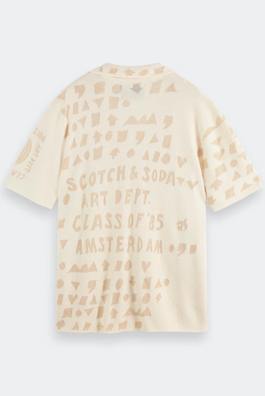 Jacquard Knitted Shirt flat lay back view by Scotch & Soda