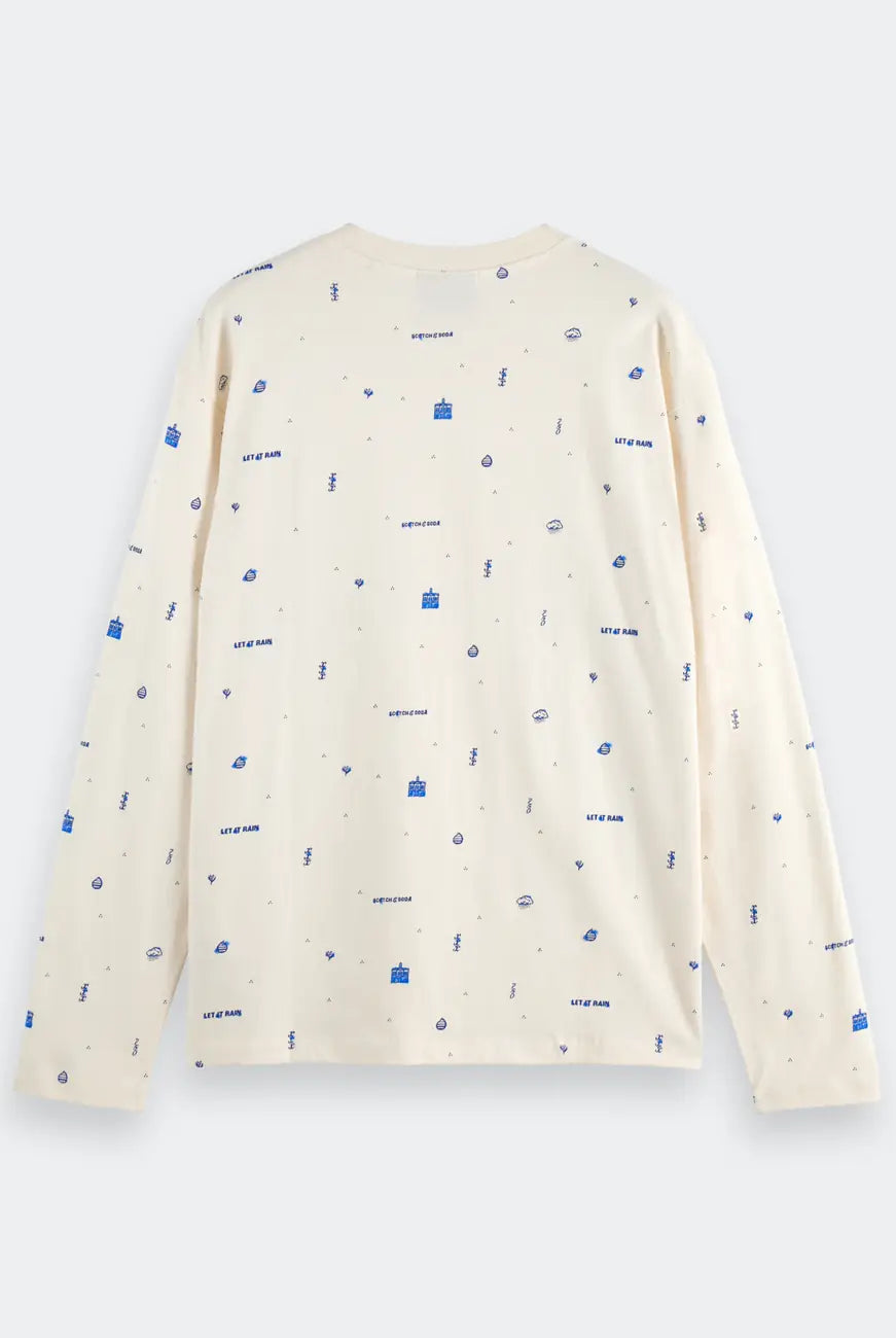 Celebration Printed Tee flat lay back view by Scotch & Soda