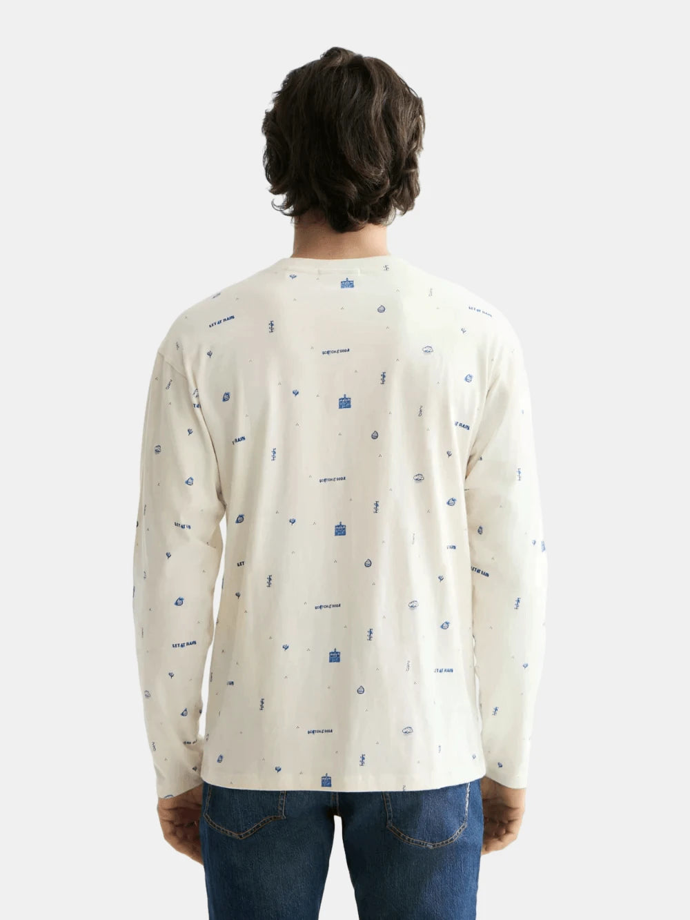 750-years-celebration-relaxed-fit-allover-printed-tee back view by Scotch & Soda