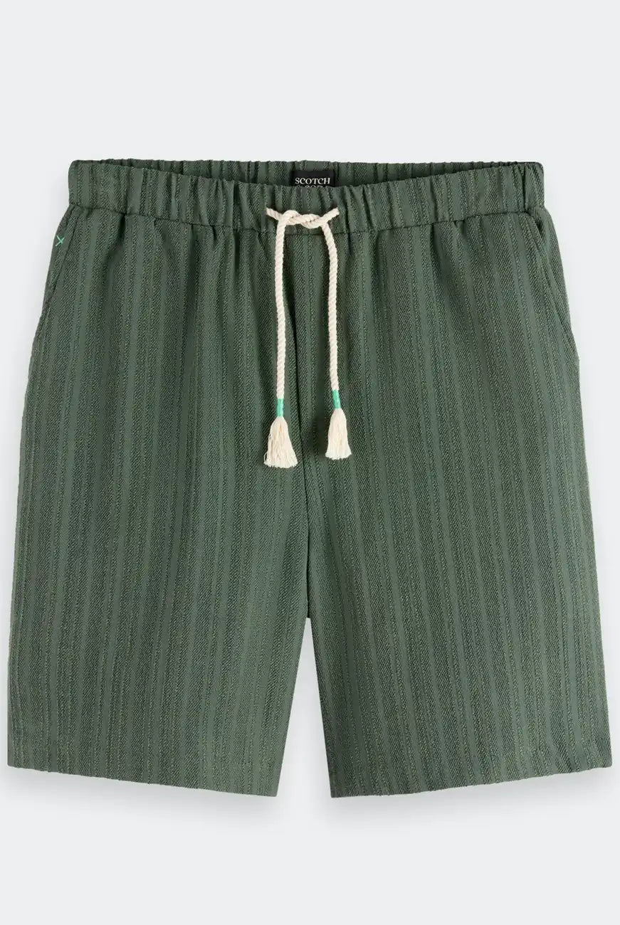 Tonal Striped Shorts flat lay front view by Scotch & Soda
