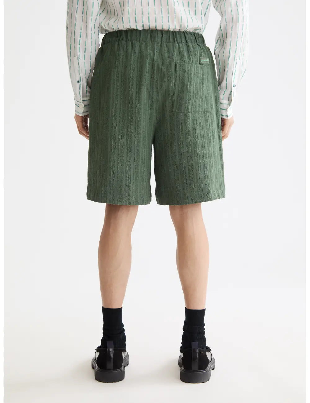 Tonal Striped Shorts detail shot showing fabric and craftsmanship by Scotch & Soda