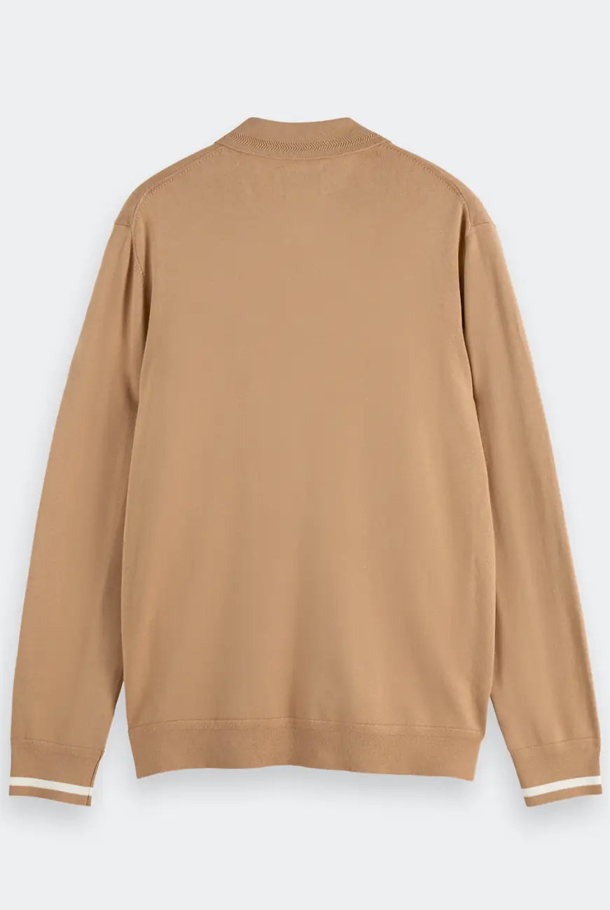 Knitted Long Sleeve Polo detail view by Scotch & Soda