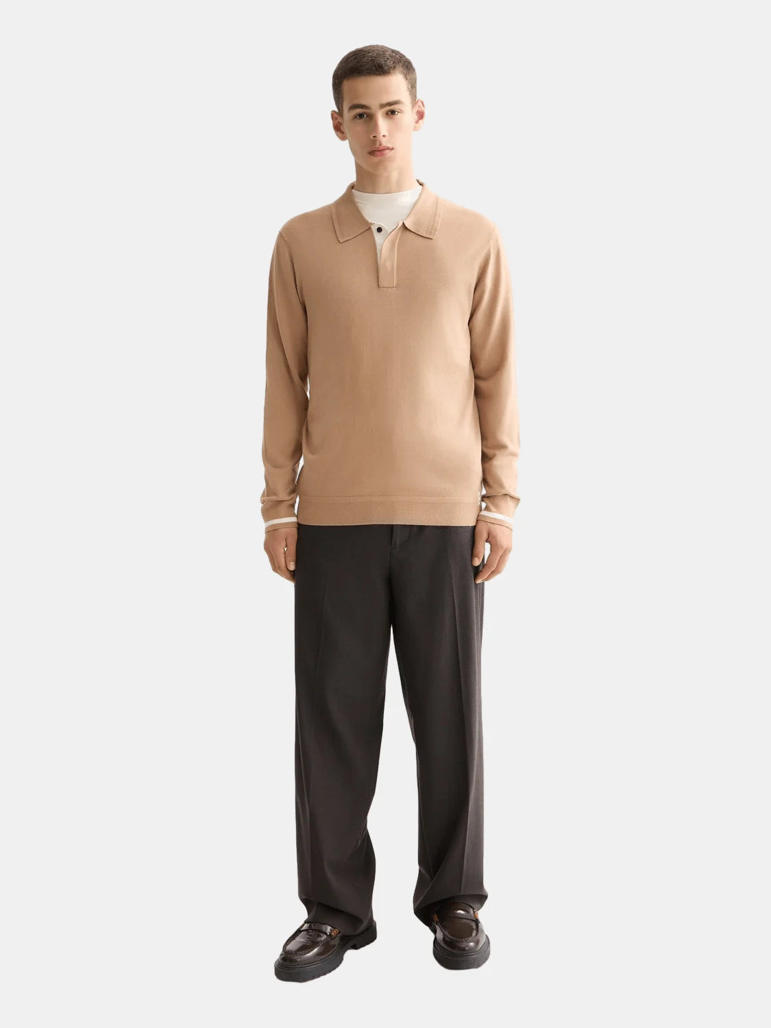 Ecovero Blend Knitted Long Sleeve Polo - Scotch & Soda