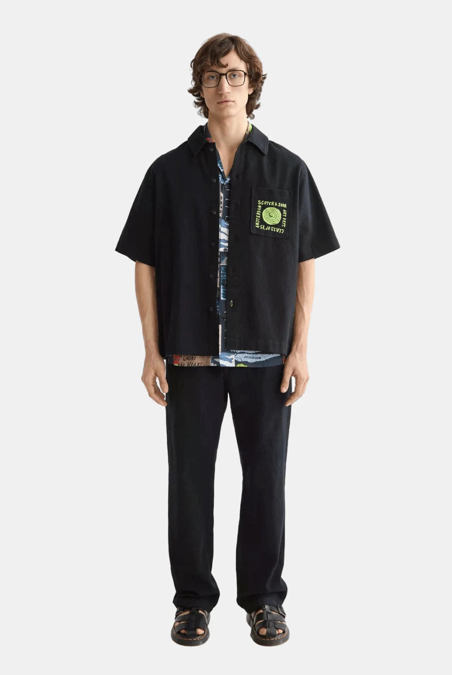 Structured cotton short-sleeved shirt - Scotch & Soda