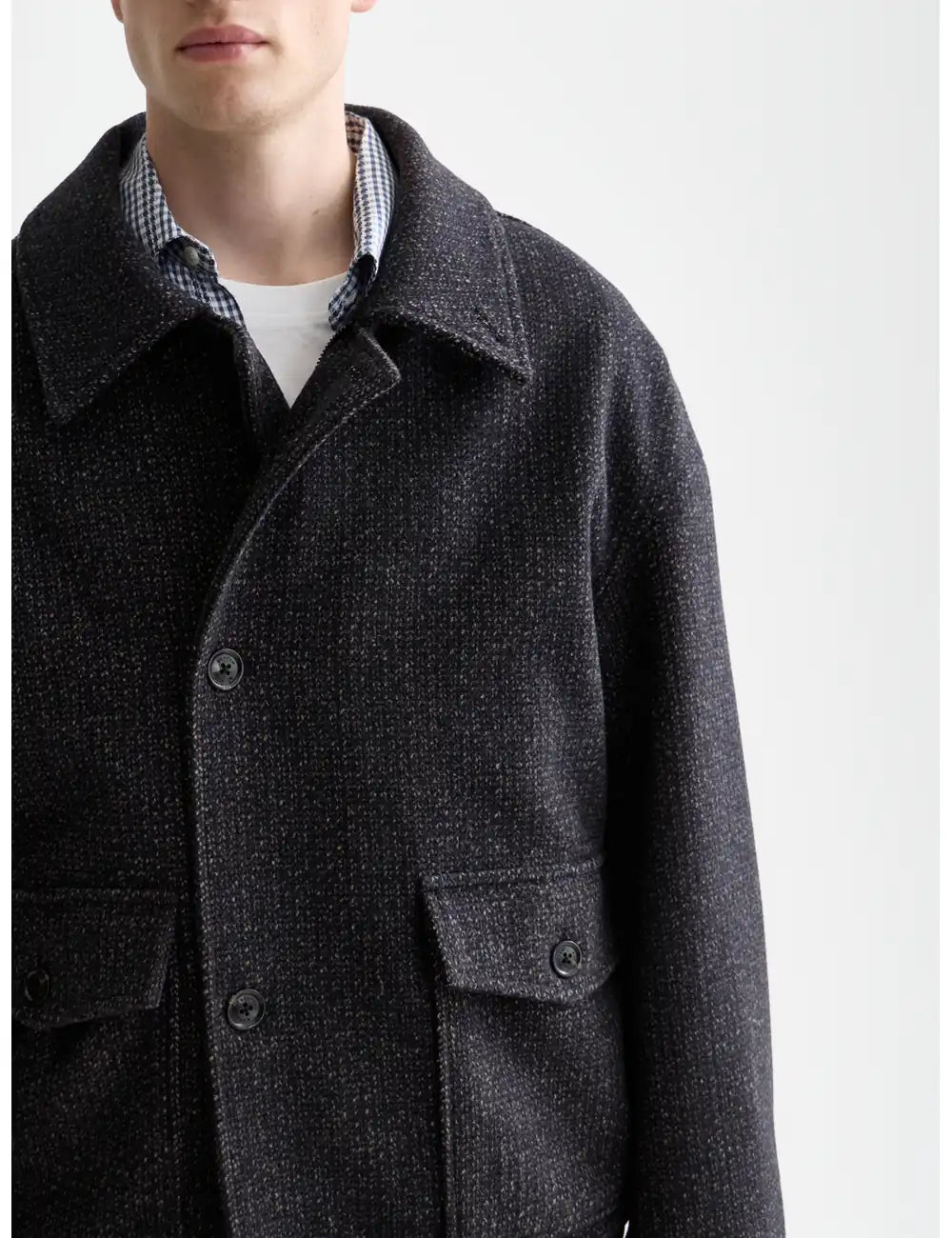 Textured Wool Jacket detail shot of fabric and craftsmanship by Scotch & Soda