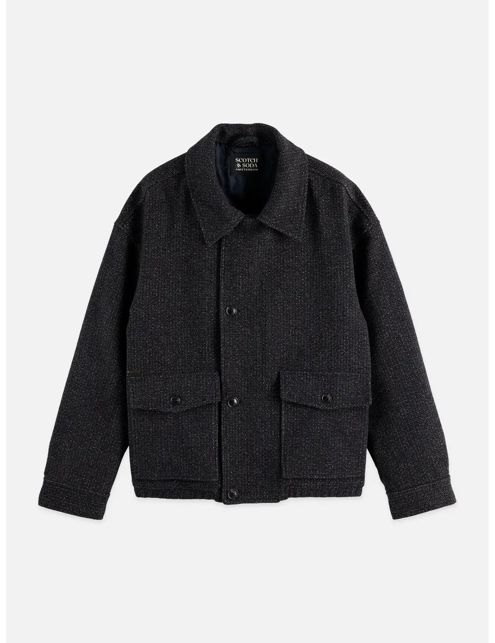 Textured Wool Jacket front view showing fit and finish by Scotch & Soda