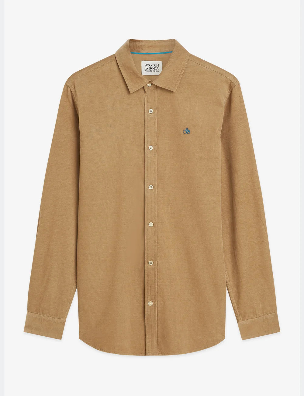 Lightweight Corduroy Regular-fit Shirt flat lay showing product details by Scotch & Soda