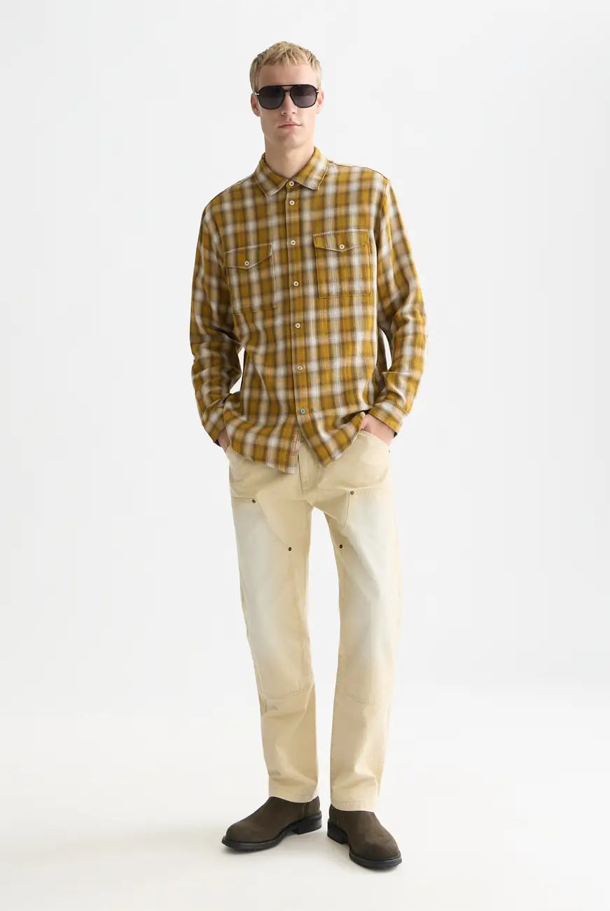 Double Cloth Check Relaxed Fit Shirt front view showing fit and finish by Scotch & Soda