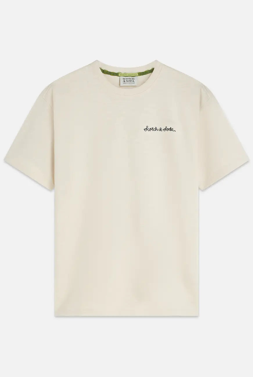 Slubyarn Chest Pocket Artwork Relaxed Fit T-shirt front view showing fit and finish by Scotch & Soda