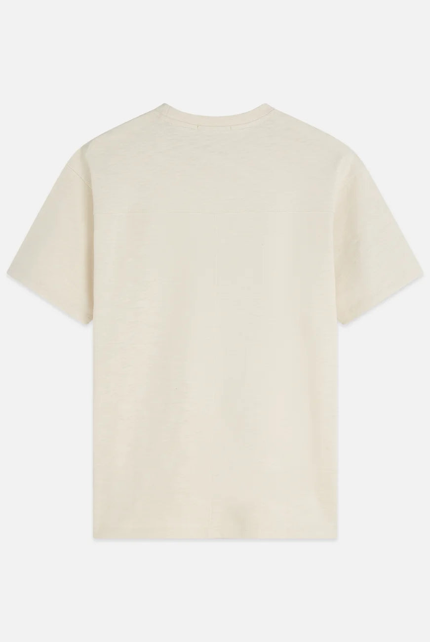 Slubyarn Chest Pocket Artwork Relaxed Fit T-shirt flat lay showing product details by Scotch & Soda