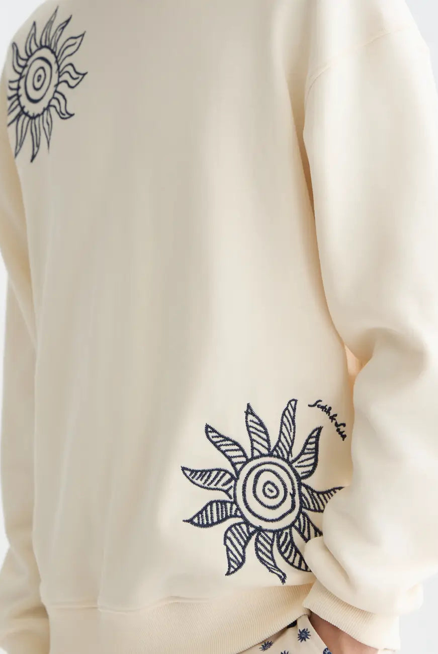 Embroidered Relaxed Fit Sweat-shirt detail shot of fabric and craftsmanship by Scotch & Soda