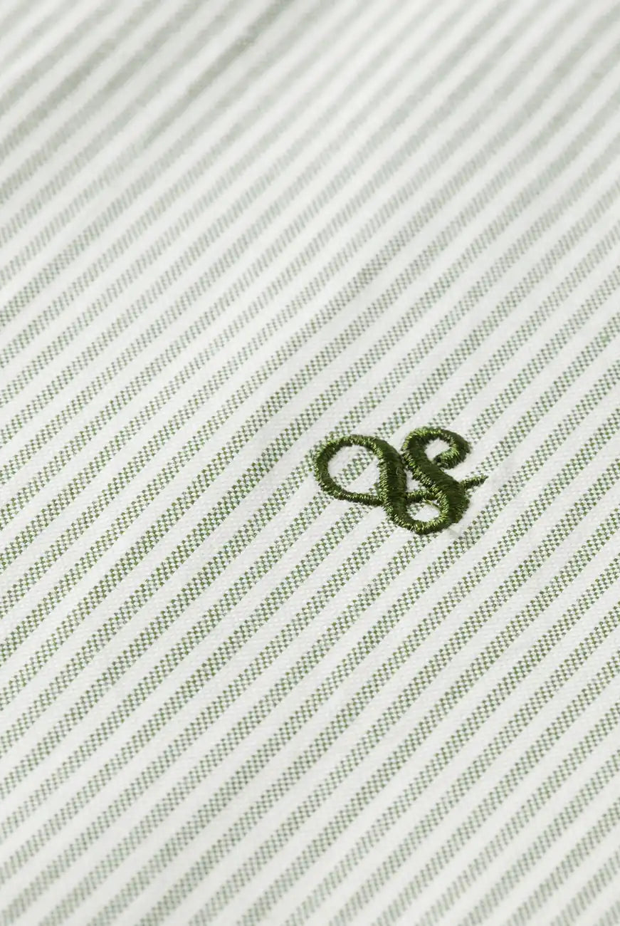 Seasonal Core Striped Oxford Regular-fit Shirt detail shot of fabric and craftsmanship by Scotch & Soda